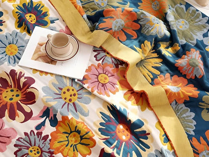 BloomHaven Bloemen Katoenen Deken – Omkeerbaar