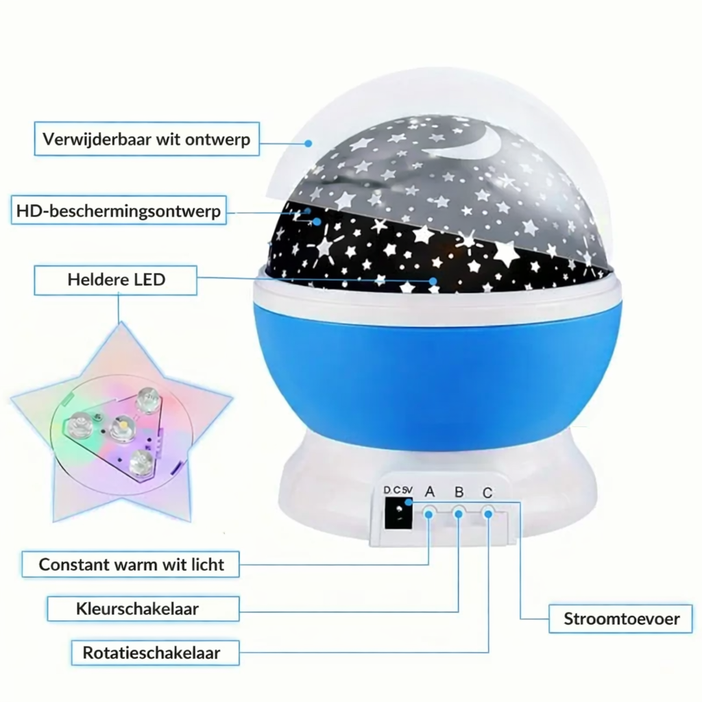 NovaDream Galaxy-Projector - Met Muziekfunctie