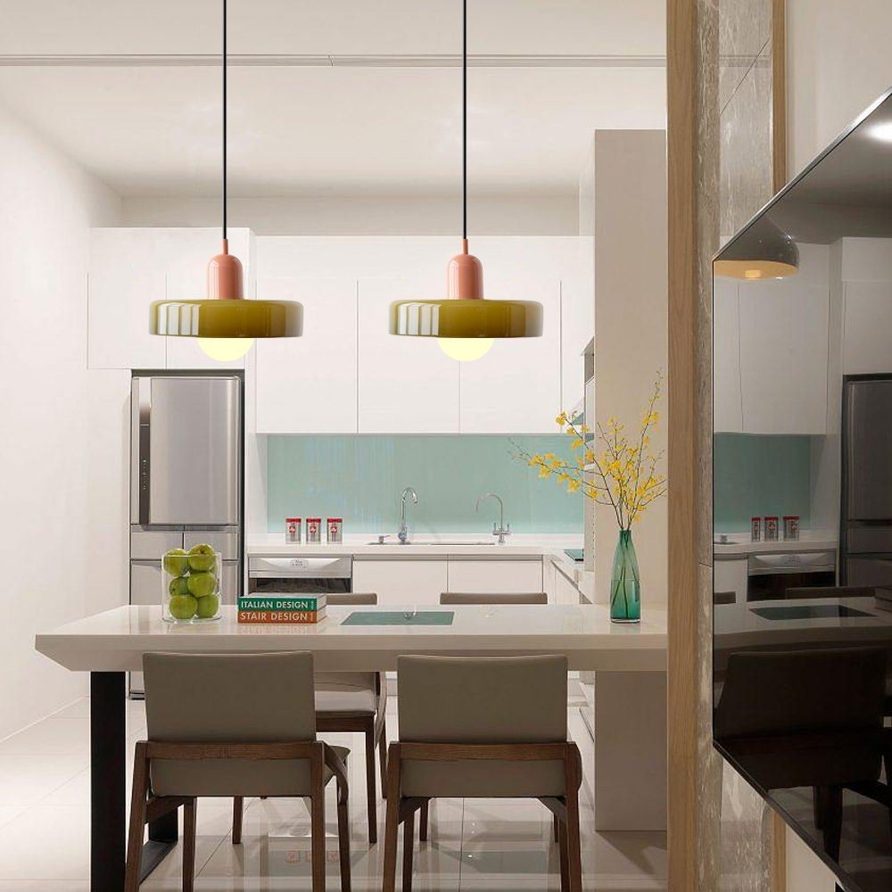 Colora Bauhaus Hanglamp Gekleurd Glas Rond Design