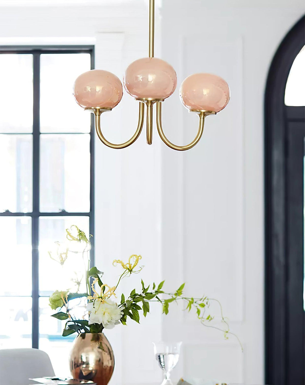 Marshmallow Kroonluchter Goud Roze Glas Plafondlamp