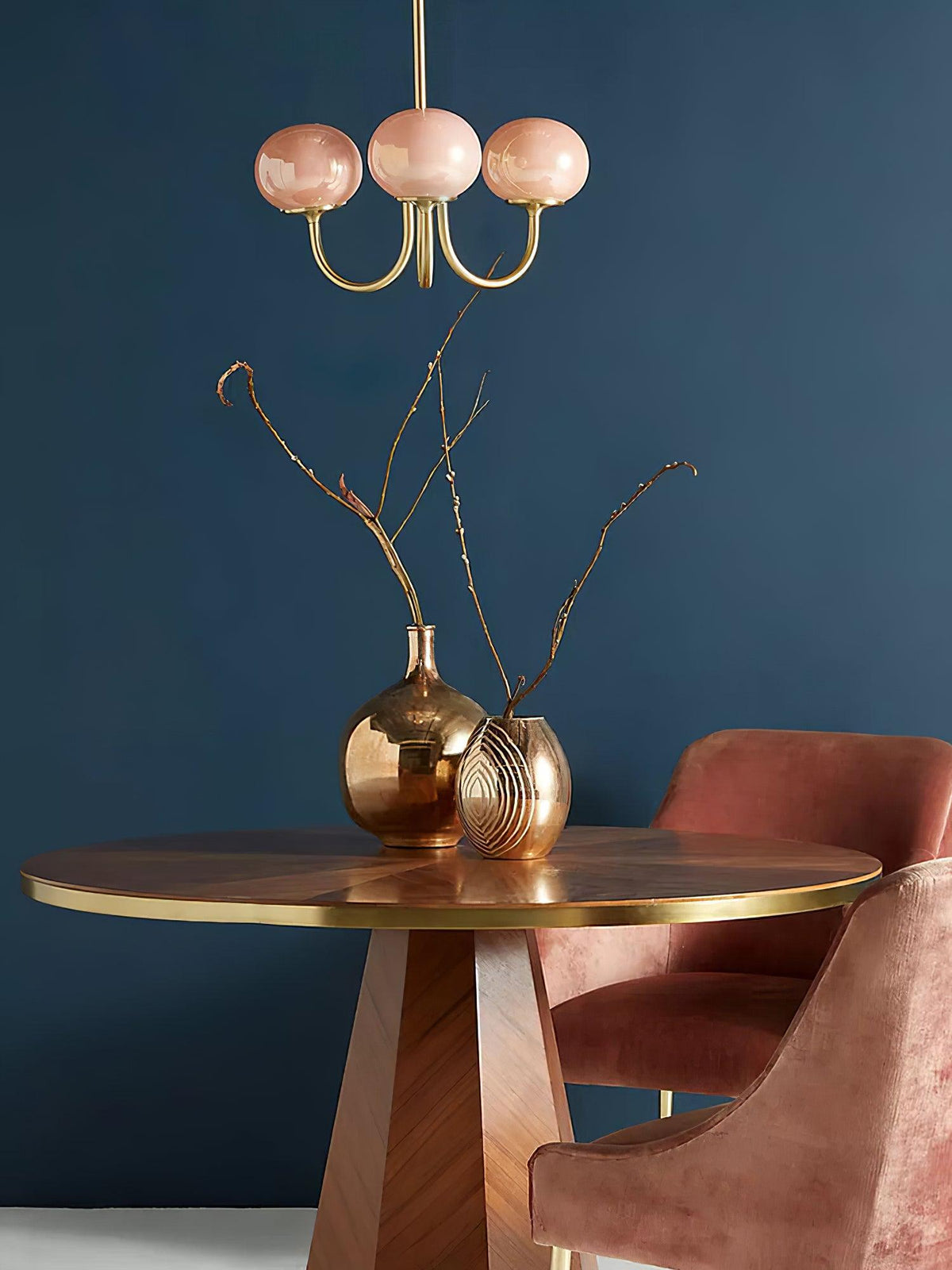 Marshmallow Kroonluchter Goud Roze Glas Plafondlamp