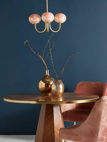 Marshmallow Kroonluchter Goud Roze Glas Plafondlamp