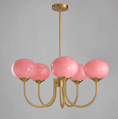 Marshmallow Kroonluchter Goud Roze Glas Plafondlamp