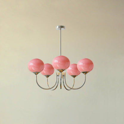 Marshmallow Kroonluchter Goud Roze Glas Plafondlamp
