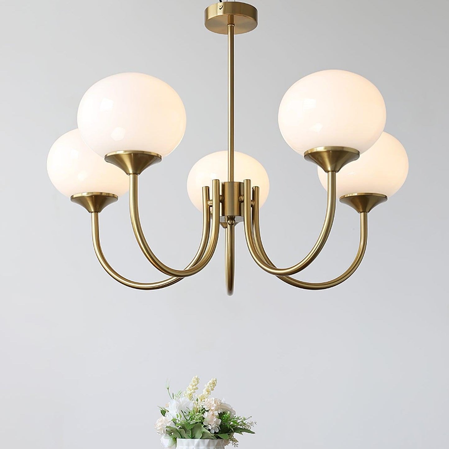 Marshmallow Kroonluchter Goud Roze Glas Plafondlamp