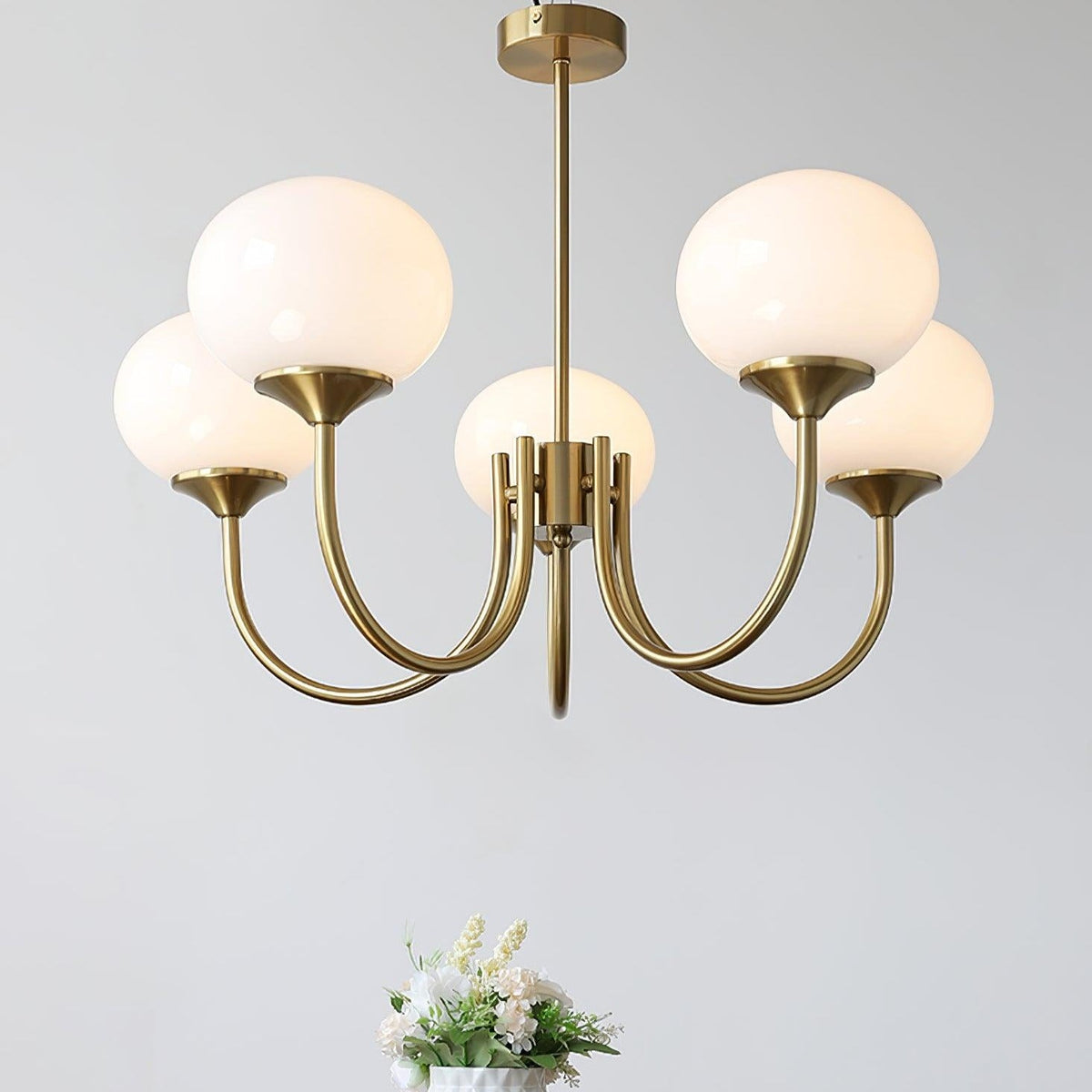 Marshmallow Kroonluchter Goud Roze Glas Plafondlamp