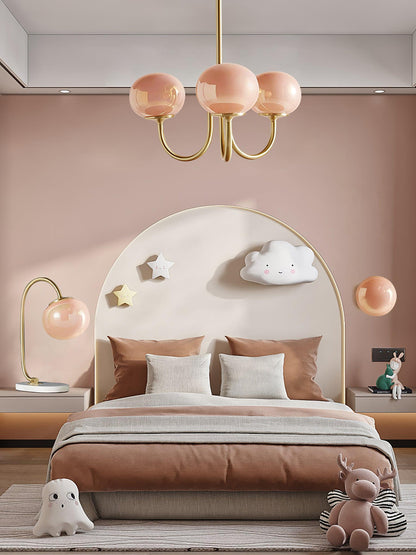 Marshmallow Kroonluchter Goud Roze Glas Plafondlamp