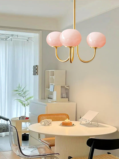 Marshmallow Kroonluchter Goud Roze Glas Plafondlamp