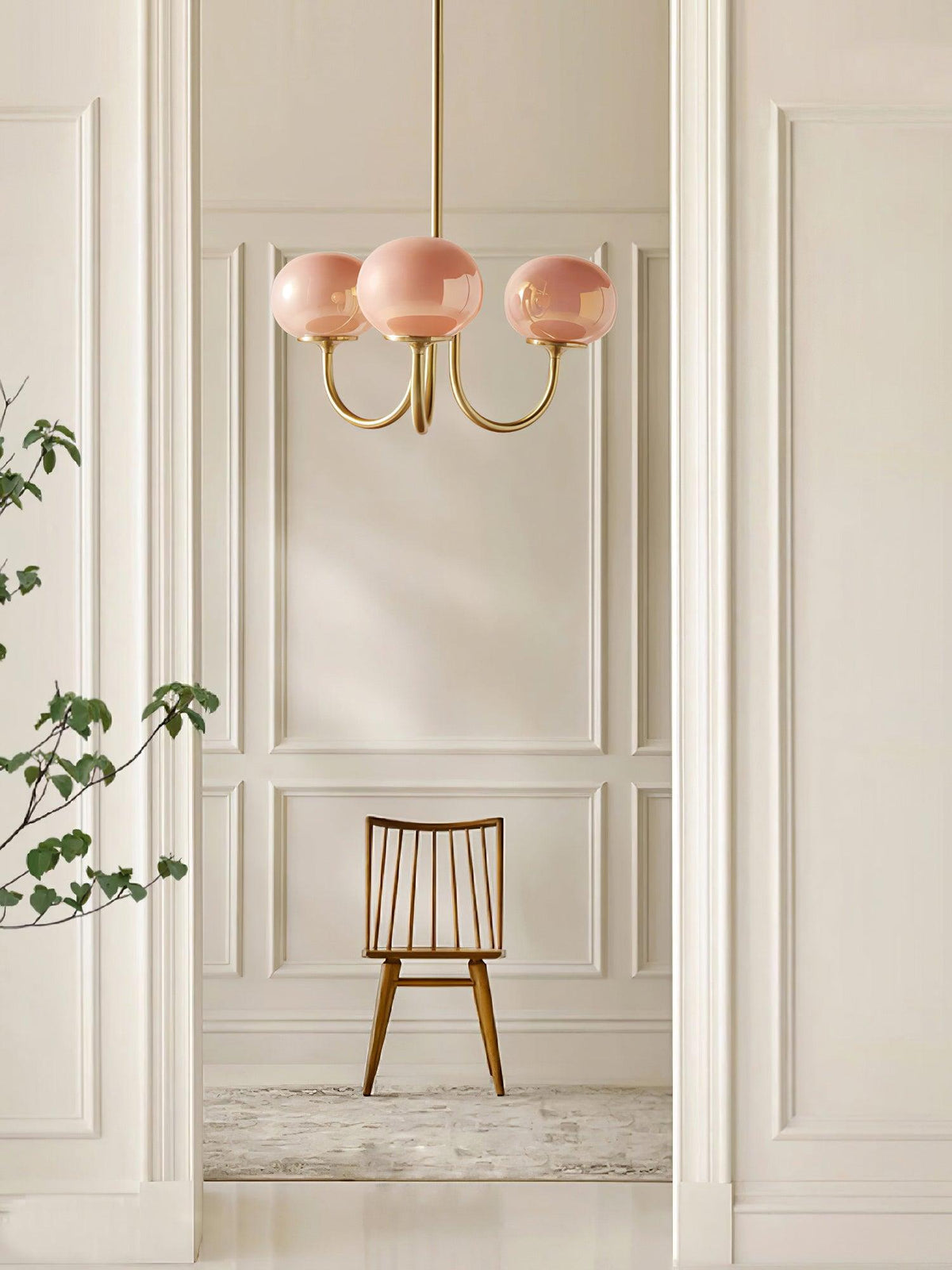 Marshmallow Kroonluchter Goud Roze Glas Plafondlamp