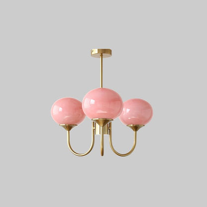 Marshmallow Kroonluchter Goud Roze Glas Plafondlamp
