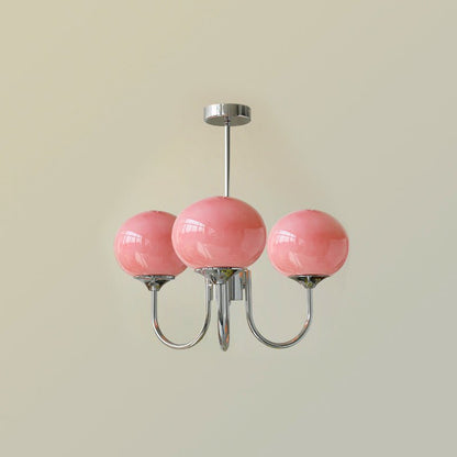 Marshmallow Kroonluchter Goud Roze Glas Plafondlamp