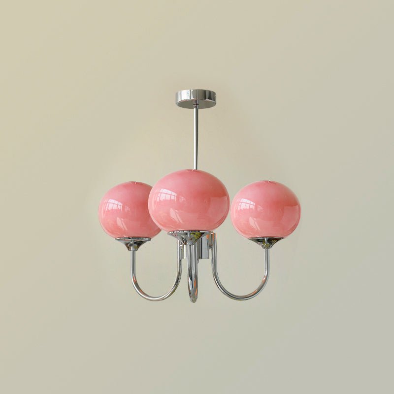 Marshmallow Kroonluchter Goud Roze Glas Plafondlamp