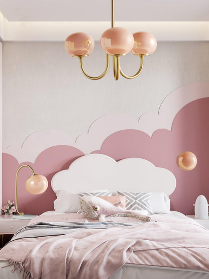 Marshmallow Kroonluchter Goud Roze Glas Plafondlamp