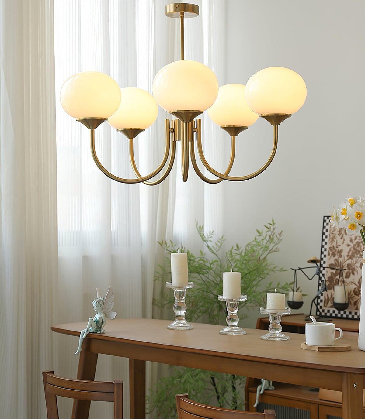 Marshmallow Kroonluchter Goud Roze Glas Plafondlamp