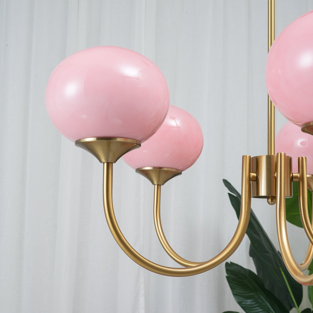 Marshmallow Kroonluchter Goud Roze Glas Plafondlamp