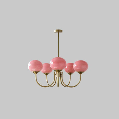 Marshmallow Kroonluchter Goud Roze Glas Plafondlamp