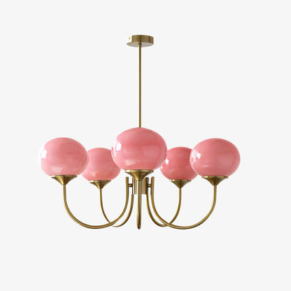 Marshmallow Kroonluchter Goud Roze Glas Plafondlamp