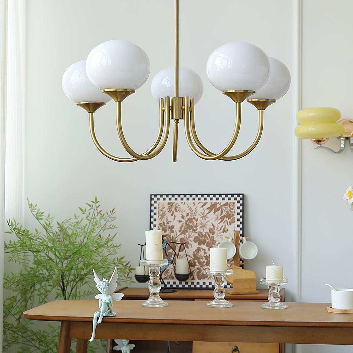 Marshmallow Kroonluchter Goud Roze Glas Plafondlamp