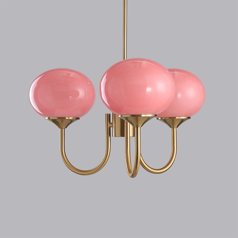 Marshmallow Kroonluchter Goud Roze Glas Plafondlamp