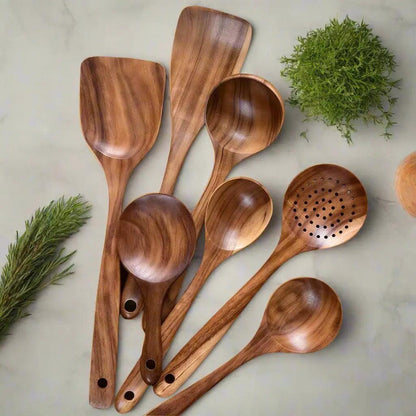 Teak houten bestekset | Duurzaam en stijlvol koken met natuurlijk teak